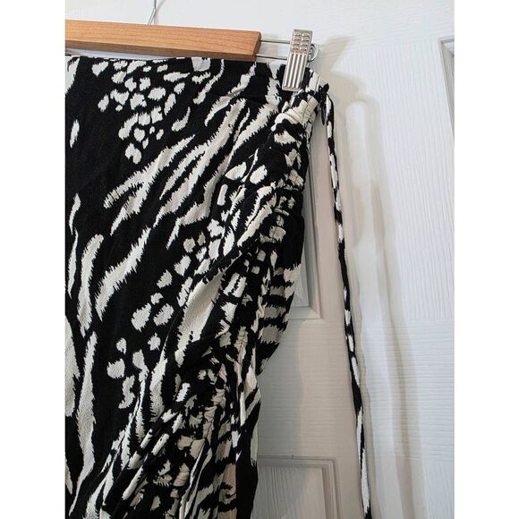 VERONICA BEARD Skirt Womens sz 6 Black Ivory Ruched Long $395 - Picture 6 of 6